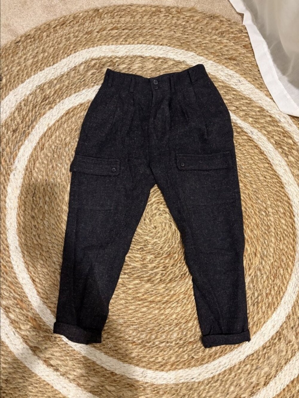 Vintage wool harem pants 25-26” speckled black